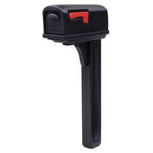 lot 31394 image: Gibraltar MailboxesClassic All-in-One, Medium, Plastic, Mailbox and Post Combo, Black, GCL10000B