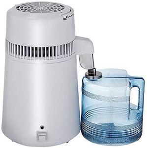 lot 31398 image: Mophorn Pure Water Distiller 750W, Purifier Filter Fully Upgraded with Handle 1.1 Gal 4L, BPA Free Container, Perfect for Home Use, White