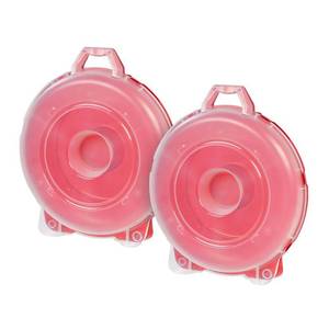 lot 31399 image: IRIS USA, 24 Inch Wreath Storage Box, 2 Pack, RedClear