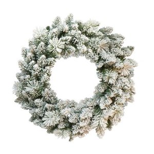 lot 31446 image: Puleo International 24 Flocked Spruce Wreath with 110 Tips