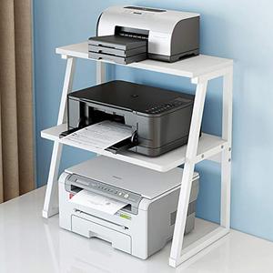 lot 31597 image: Printer Stand ,Printer Stand Table Shelf Cabinet Desk with Storage Office Home Desktop Under Desk Printer Stand Office Furniture for Small Space (White)