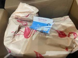 lot 31690 image: YOUR FAVORITE AT HOME SPA BATH PINK FLAMINGOS