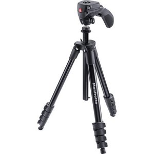 lot 31705 image: Manfrotto Compact Action Aluminum Tripod (Black)