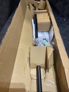 lot 31710 image: AMAZON BASICS BLACK CURTAIN ROD WITH ROUND FINALS