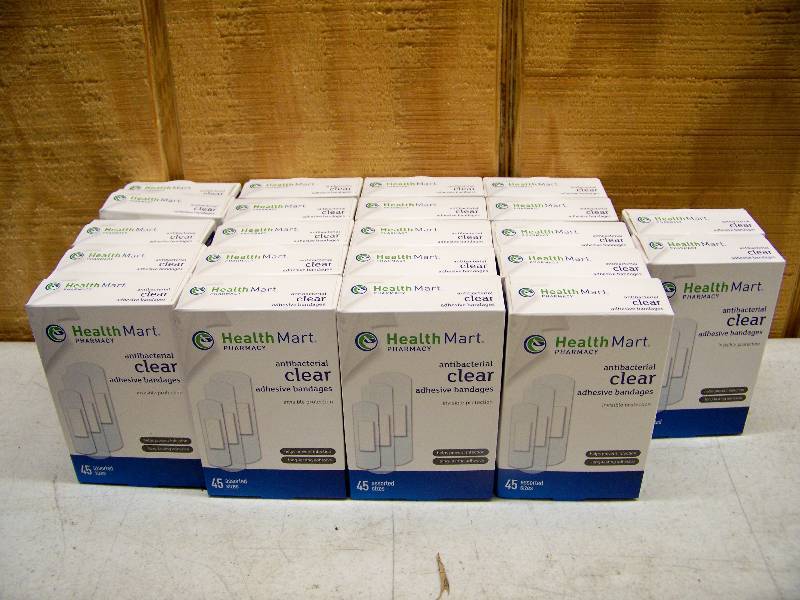 lot 545 image: 22 Boxes Health Mart Antibacterial Clear Bandages