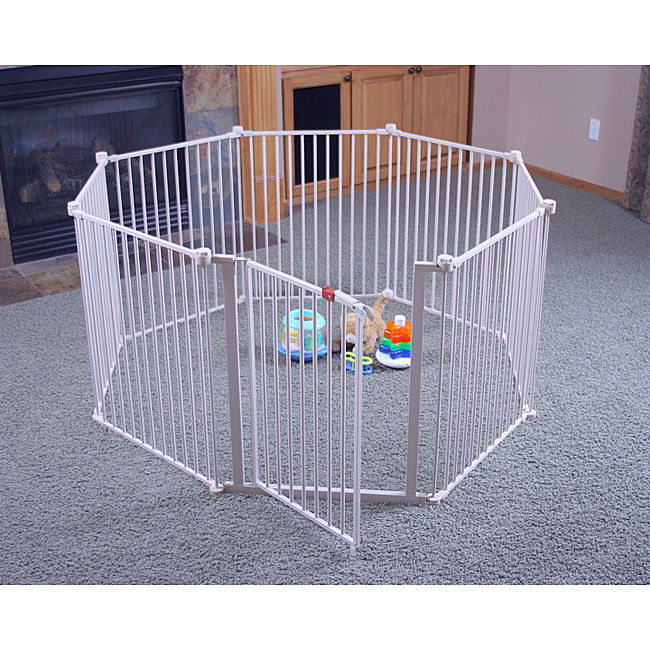 lot 635 image: Regalo 4 in 1 Walk Through Metal Play Yard