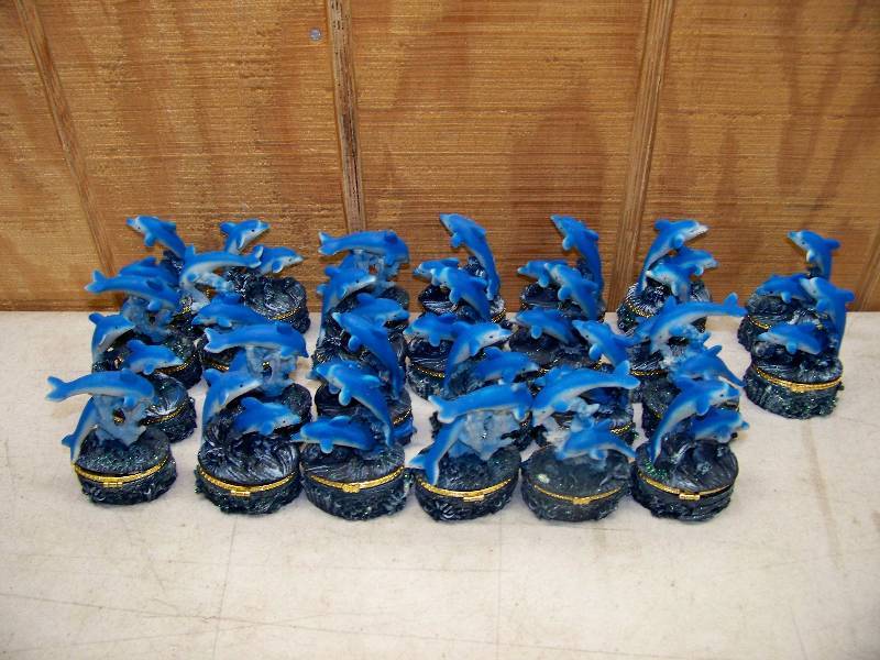 lot 691 image: 26 Dolphin Trinket Boxes
