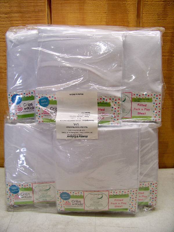 lot 758 image: 10 Fitted Sheets for Pack N Play