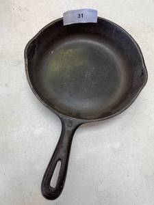 lot 31 image: Made in USA, 8 inch skillet marked NO. 5