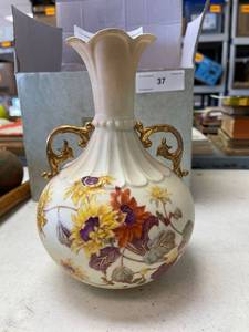 lot 38 image: Hand painted, two Handled Germany vase