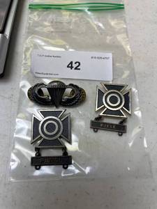 lot 42 image: Sterling silver military pins