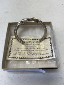 lot 47 image: Randy Hoskie Navajo Indian cuff bracelet, sterling silver