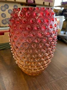 lot 67 image: Amberina hobnail Vase