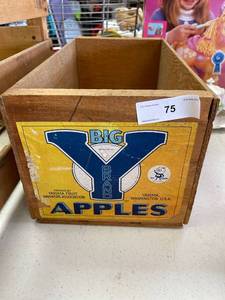 lot 75 image: Wood Apple crate with label
