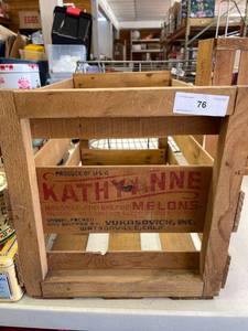 lot 76 image: Kathy Anne Melons Wood crate