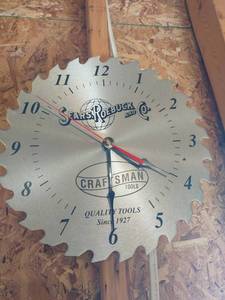 lot 1020 image: Sears Roebuck and Co Craftsman Tools saw blade clock