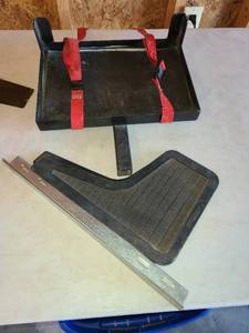 lot 1045 image: Mud flaps and miscellaneous pull cart. See pictures for sizes