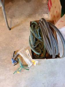 lot 1053 image: Garden hose, misting hose, sprinkler and hose sprayer