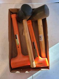 lot 1172 image: 2 rubber mallets and 2 dead blow hammers