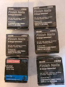 lot 1177 image: 16 gauge galvanized finish nails, assorted lengths