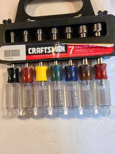 lot 1361 image: Craftsman standard 7 piece nut driver set in case