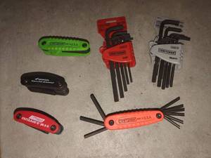 lot 1373 image: Craftsman and other allen wrench sets and folding hex key sets