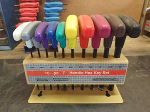 lot 1552 image: 10 piece t handle hex key set