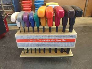 lot 1553 image: 10 piece t handle hex key set