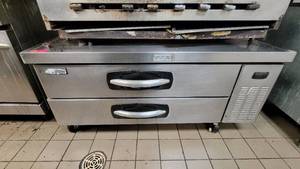lot 2868 image: Two Drawer Stainless Steel Refrigerated Chef Base (#CB-53)