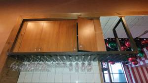 lot 2948 image: 7ft Steel Glassware Rack W Assorted Bar Glasses&nbsp