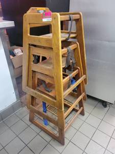 lot 15574 image: Lot of 4 Wooden High Chairs