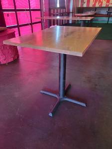 lot 15674 image: Wooden Top Barheight Table