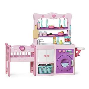lot 16742 image: You & Me Complete Care Center Baby Doll Kitchen and Crib Playset with Appliances and Accessories, for Ages 3-6