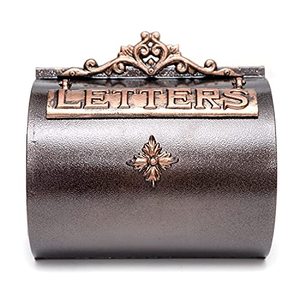 lot 16745 image: Fine Art Living Milan Vintage Cast Aluminum Locking Wall Mounted Mailbox, Bronze (ME04)