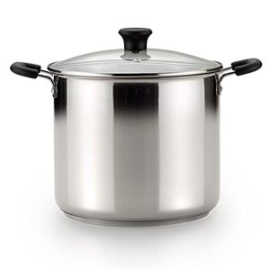 lot 16755 image: T-fal C99863 Stainless Steel Oven Safe Dishwasher Safe PFOA Free Stock Pot Cookware, 12-Quart, Silver