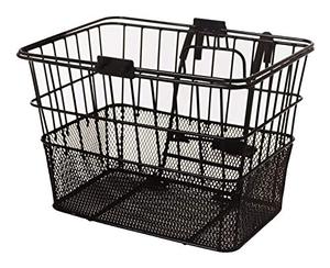 lot 16756 image: Retrospec Bicycles Detachable Steel Half-Mesh Apollo Bike Basket with Handles, Black