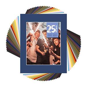 lot 16767 image: Golden State Art, Pack of 25, Acid-Free Mixed Colors Pre-Cut 16x20 Picture Mat for 11x14 Photo with White Core Bevel Cut Frame Mattes