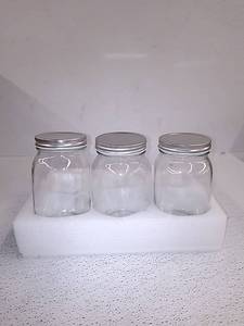 lot 19525 image: Wide-Mouth Glass Jars - 12 oz, Metal Lid