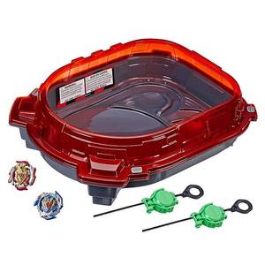 lot 38177 image: Beyblade Burst Turbo Slingshock Rail Rush Battle Set-- Complete Set with Burst Beystadium, Battling Tops, & Launchers, Age 8