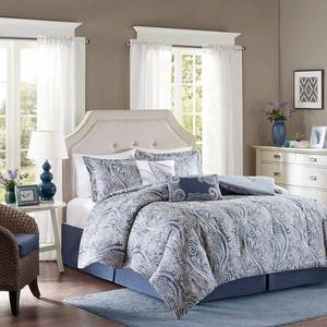 lot 38191 image: Harbor House Stella 6PC Paisley Print King Comforter Set Bedding