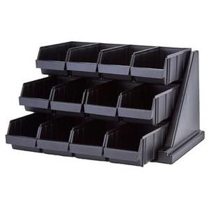 lot 39978 image: Cambro Condiment Holder with 12 Bins, Black, 12RS12-110