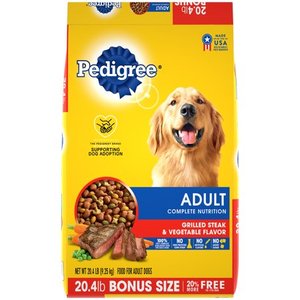 lot 49822 image: PEDIGREE Complete Nutrition Adult Dry Dog Food Grilled Steak & Vegetable Flavor, 20.4 lb. Bag