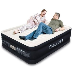 lot 49825 image: Englander First Ever Microfiber Queen Air Mattress, Luxury Microfiber airbed with Built in Pump, Highest End Blow Up Bed, Inflatable Air Mattresses for Guests Home Travel (Black) Black  C