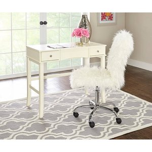 lot 49850 image: Linon Faux Flokati Armless Office Chair
