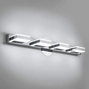 lot 2611 image: Combuh LED Bathroom Vanity Light 4 Lights IP44 Chrome Wall Light 27 Inch 16W Mirror Lighting Fixture Indoor Wall Lamp Modern Cool White 6000K