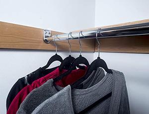 lot 2612 image: Design House 206045 Adjustable Closet Rod 30-48, Polished Chrome, 30-inch to 48-inch