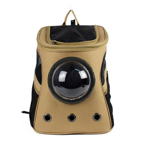 lot 2643 image: Large Pet Backpack Portable Space Capsule Breathable Window Cat Carrier Dog Bag