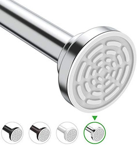 lot 2649 image: Ausemku Shower Curtain Rod Tension - 26-40 Inch Never Rust Non-Slip Spring Tension Curtain Rod No Drilling Stainless Steel Curtain Rod