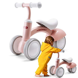 lot 2658 image: beiens Upgraded Large Baby Balance Bikes, Baby Bicycle, Toddler Bike Riding Toys for 18 - 36 Months Boys Girls No Pedal 4 Training Wheels Baby First Birthday Gift Bike (Pink)