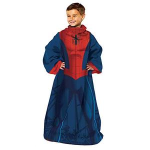 lot 2667 image: Marvel Comfy Throw Blanket with Sleeves, Youth - 48 x 48 in, Spider Man